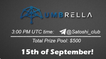 Join the AMA of Satoshi Club x Umbrella Network. Rewards: 500 USDT, September 15th.
