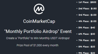 Coinmarketcap "Monthly Portfolio Airdrop” Event! 1000 USDT