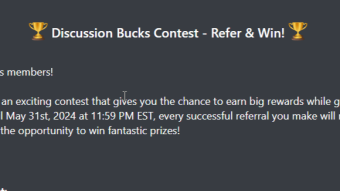 Discussion Bucks refferal contest