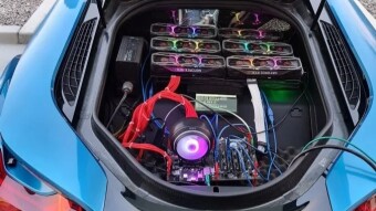 He installs a six RTX 3080 rig in the trunk of his BMW i8 🚀 (Drive to the MOON)