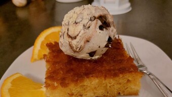 Foodbook #865 orange pie with ice cream