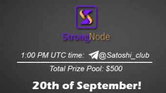 Join the AMA of Satoshi Club x Strong Node. Rewards: 500 USDT, September 20th.