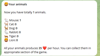 Day 1 - Rich Animals - Crypto Idle Game on Telegram