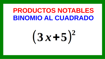 Binomio al cuadrado Ejemplo 01