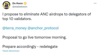 ATTACK on #LUNA TOP10 validators – No #ANC airdrop?