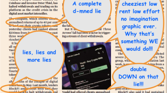 FT watchdogging! Tuesday July 5th,  FT lies about BlockFi locking AND about Vauld interest rates!!  Turkey loves BTC!!  Paper bitcoin marches on.  Japan secretly loves BTC!!!