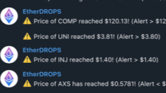 Notification bot for liquidity pools, DEX swaps, price of ALL cryptrocurrencies including ERC-20