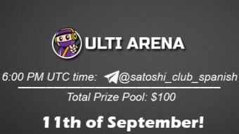 Join the AMA of Satoshi Club x UltiArena Spanish. Rewards: 100 USDT, September 11th.