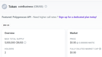 About coinBusiness tokens and their distribution.