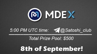 Join the AMA of Satoshi Club x MDEX. Rewards: 500 USDT, September 8th.
