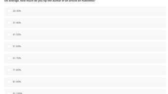The Results: Social Experiment - How much do you tip the authors on Publish0x?