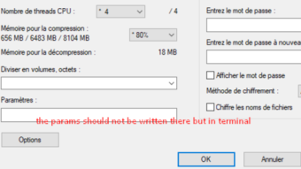 Wrong practice with web developers 7z params to correct storage of applications