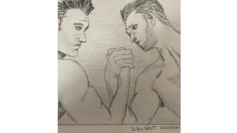 Nothing says "Christmas Eve" like Shirtless Arm Wrestling