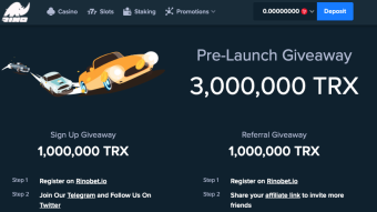 RinoBet 3 MILLION TRX GiveAway! Sign up for 100 free TRX!
