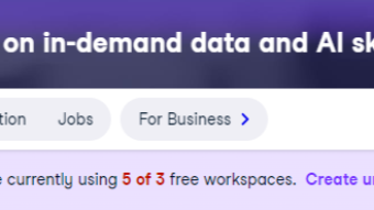Datacamp limiting the workspace to 3 workspaces only
