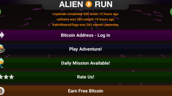 Alien Run: The most fun free bitcoin BTC faucet