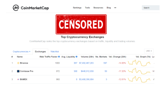 Our beloved CoinMarketCap is censored now!