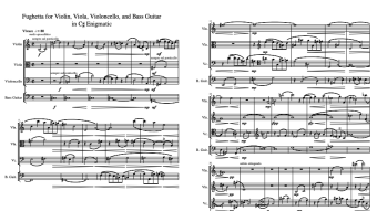Fughetta for Violin, Viola, Violoncello, and Bass Guitar in C♯ Enigmatic [Philip Daniel; 2017]