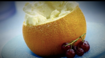 Delicious Orange Mousse In Orange Shell. Amazing Dessert Recipe.