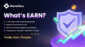 MetaTdex launches "Earn", the first tokens refund service based on smart contract