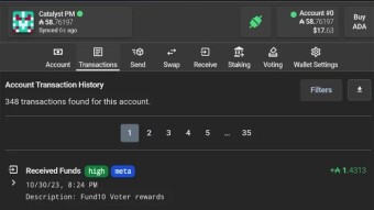 Cardano Catalyst Fun10 Rewards distrubuted - my experience