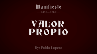 MANIFEST:     OWN VALUE
