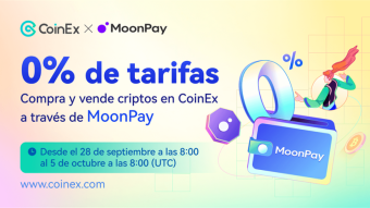 CoinEx x MoonPay: ¡Compra y vende criptomonedas con 0 comisiones!