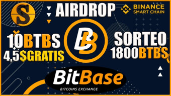 🟠BITBASE AIRDROP SIN KYC 4,5$ EN BTBS + SORTEO 1800 TOKENS🚀 NO LO DEJES PASAR BitBase