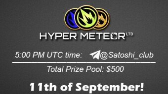 Join the AMA of Satoshi Club x Hyper Meteor LTD. Rewards: 500 USDT, September 11th.