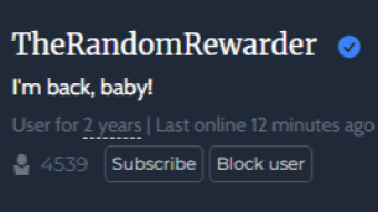 TheRandomRewarder Has Returned to Read.Cash