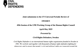 Civil Rights Defenders report regarding human rights in Sweden