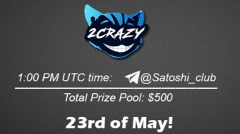 Join the AMA of Satoshi Club x 2crazy. Rewards: 500 USDT, May 23rd.