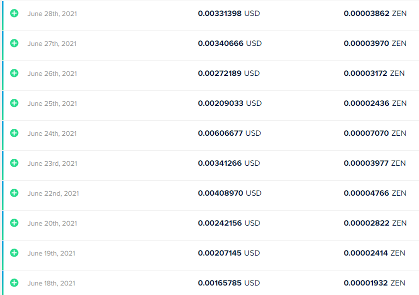 Horizen Faucet Deposits