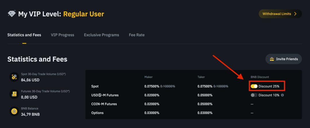 BNB Trading Fee Reduction on Binance