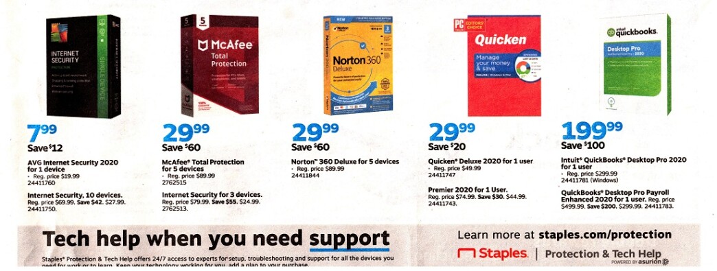 Staples AD August 9~15th, 2020