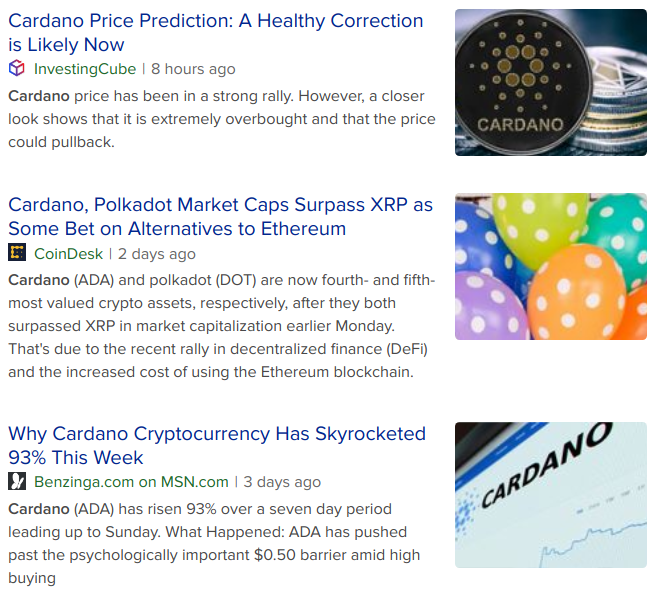 CARDANO First Fold News Feb 10 2020