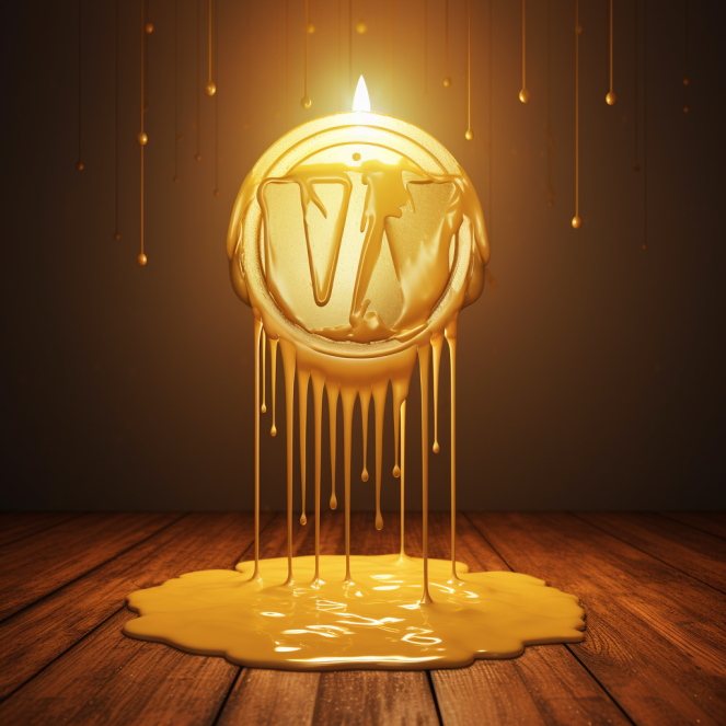 melting wax coin