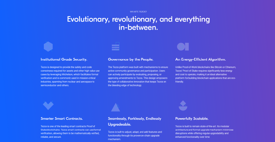 Tezos web design blue purple gradient