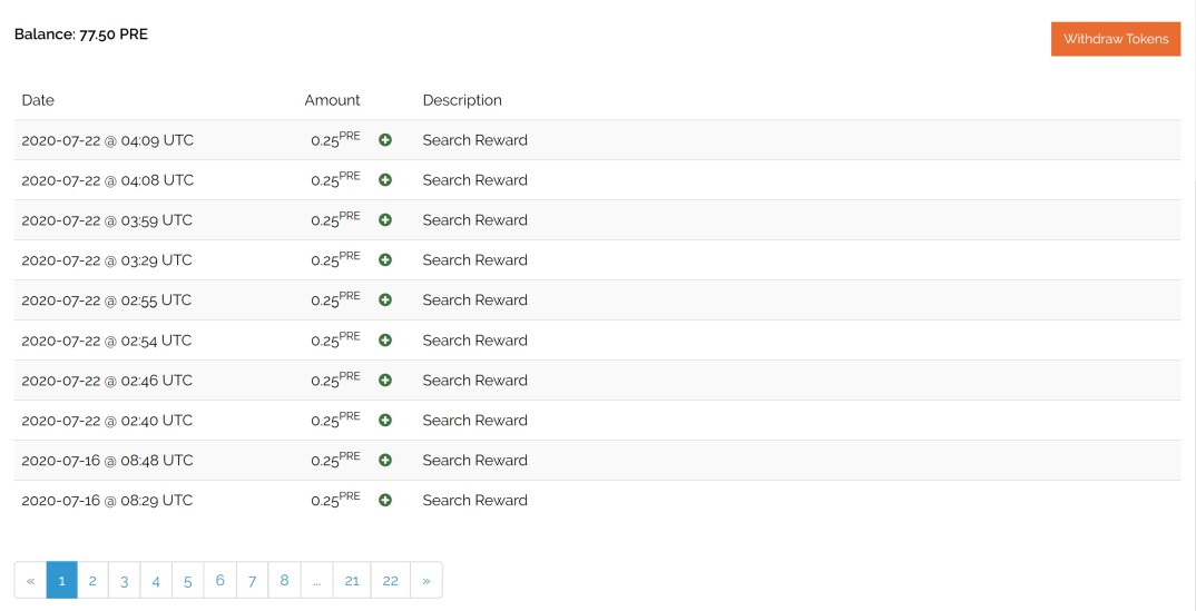 presearch rewards