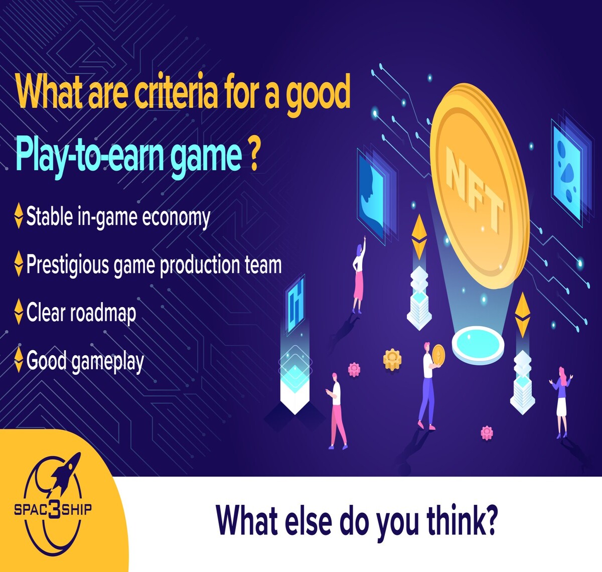 Criteria for play to earn game