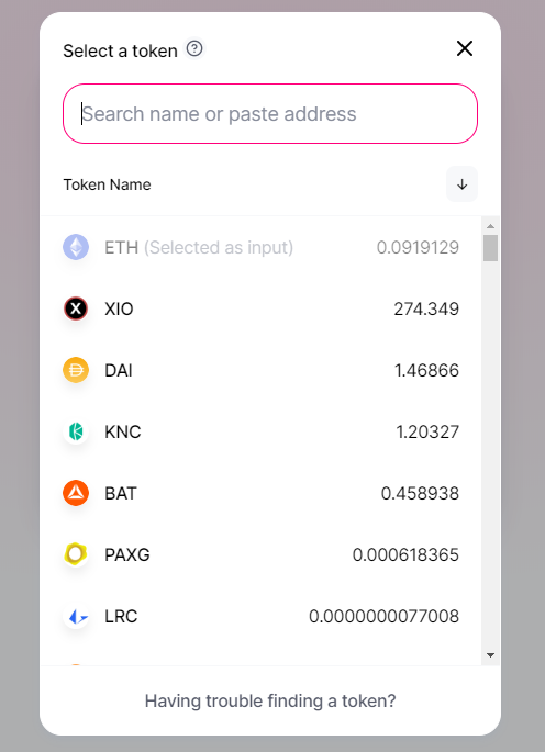 Token List