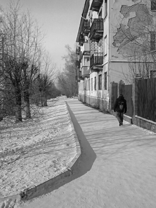 Along a winter street