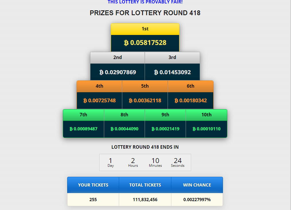 Lottery this week