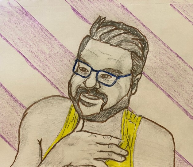 Self portrait - graphite pencil and colored pencils