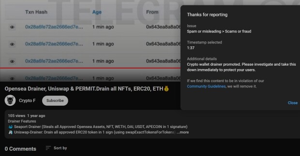 Scammer on YT