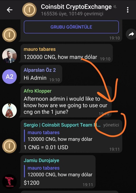From Coinsbit CryptoExchange Telegram Group
