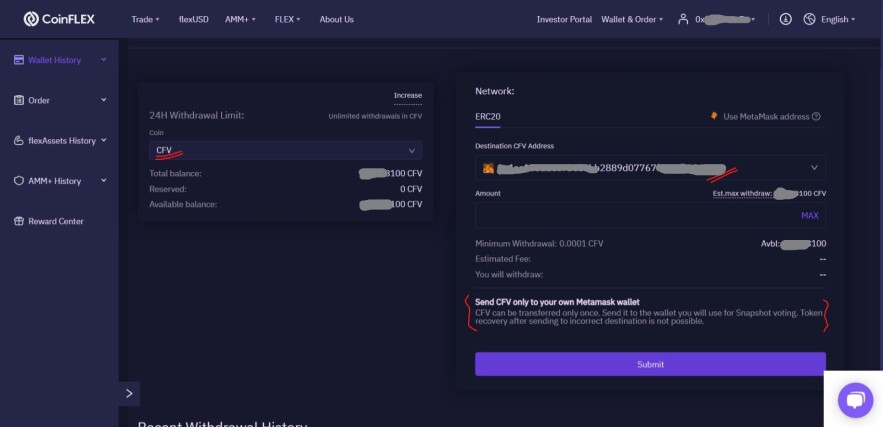 CFV Tokens - CoinFlex