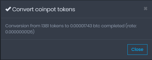 CP Tokens to BTC