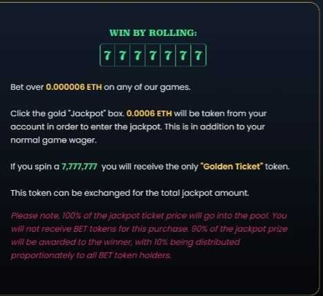 EarnBet's jackpot