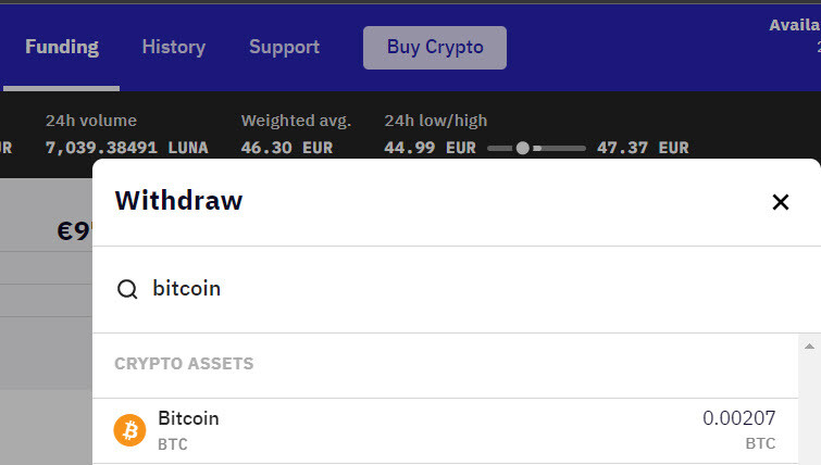 Withdraw BTC